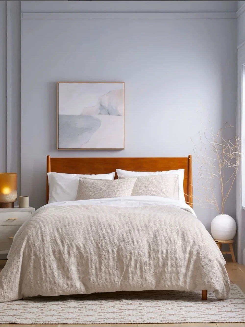 Quince organic cotton honeycomb duvet cover with shams